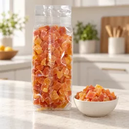   Kandírozott papaya kockák (Trópusi és Szaftos) 250 g - Magzsola prémium