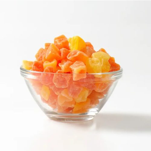 Aszalt papaya, kockázott, cukrozott, 2x250 g (500g)