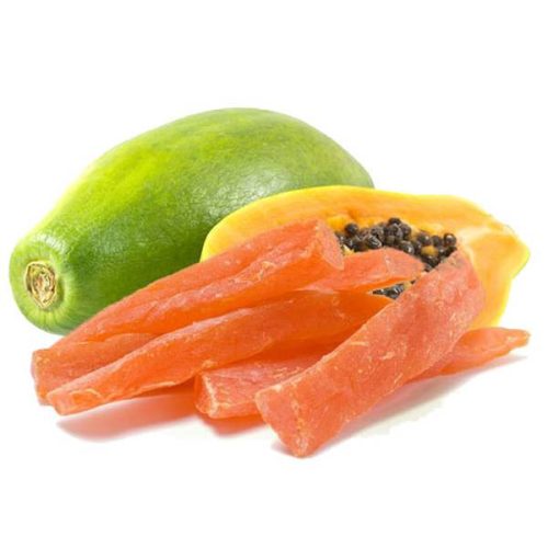 Aszalt papaya, kockázott, cukrozott, 500 g