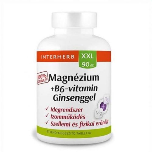 Magnézium és B6-vitamin,+ Ginseng 90 db tabletta IH XXL 
