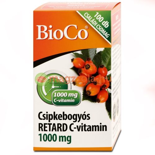 Csipkebogyós retard C-vitamin 1000 mg, BioCo, 100 db , Családi Csomag! 
