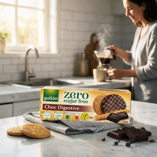 Gullon Choc DIgestive, cukormentes, korps, csokoládés keksz, 270 g 