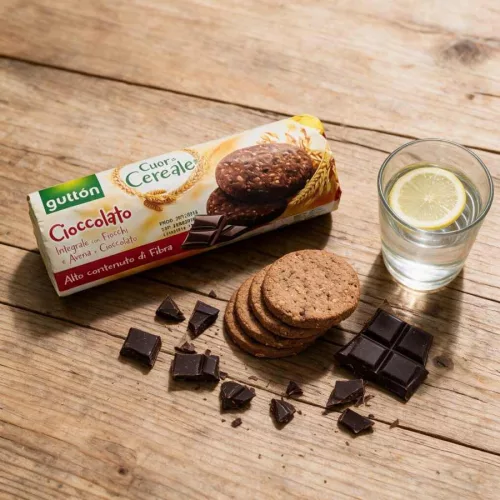 Gullon élelmi rostban gazdag gabonakeksz csokoládé darabokkal 280 g