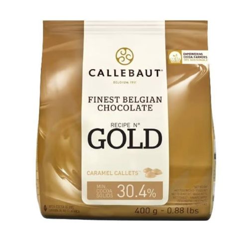 GOLD fehércsokoládé pasztilla karamellel, Callebaut, 400 g