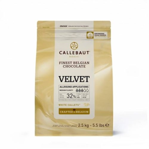 Fehér csokoládé pasztilla Velvet, Callebaut, 34,6% 2,5 kg