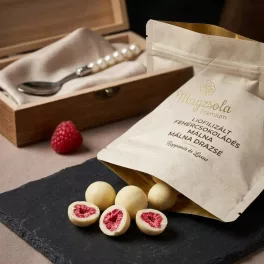   Liofilizált fehércsokoládés málna drazsé (Roppanós és Luxus) 250 g - Magzsola prémium