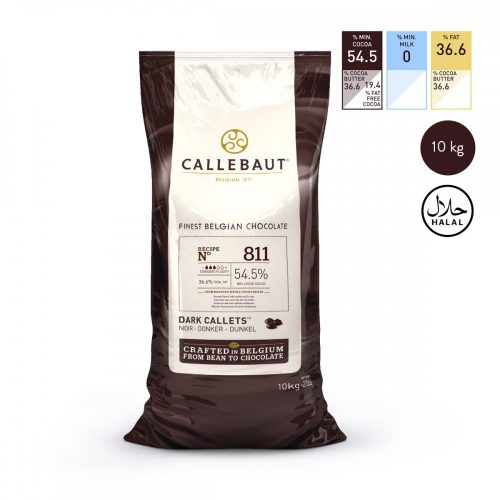 Étcsokoládé pasztillák 811' Callebaut, 54.5% - 10 kg, zsák