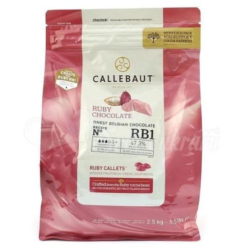 Rózsaszín mártócsoki pasztilla, Ruby RB1 47,3%, Callebaut - 250 g
