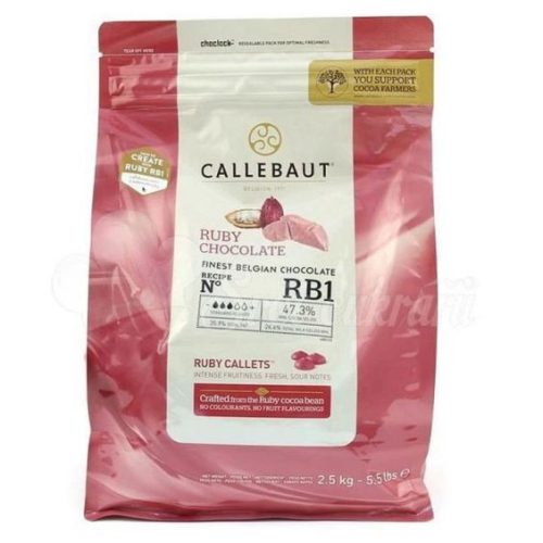 Rózsaszín mártócsoki pasztilla, Ruby RB1 47,3%, Callebaut - 2,5 kg