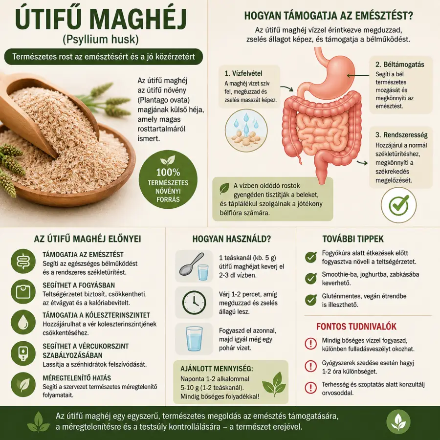 psyllium husk, terméyzetes rost, emésztés